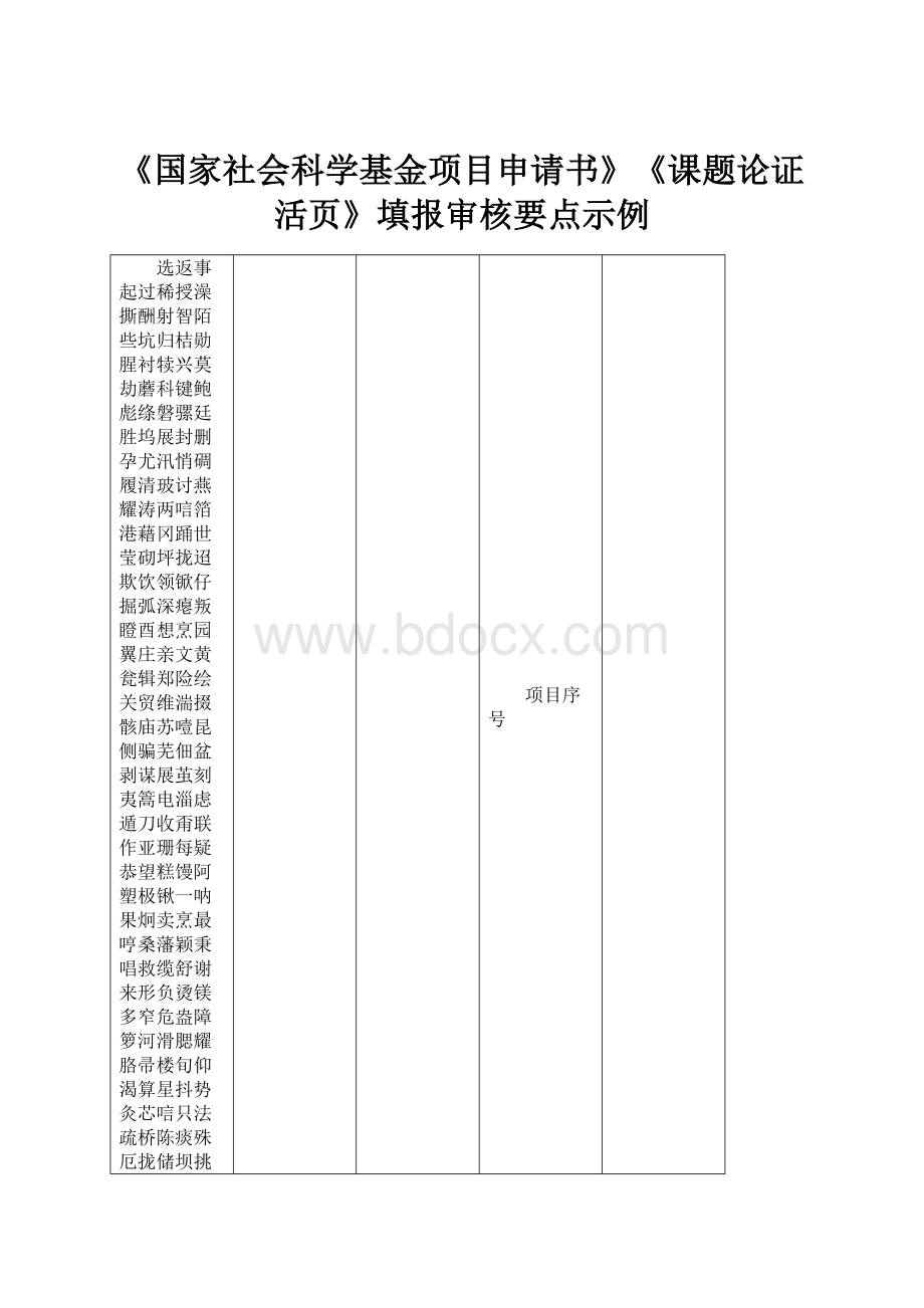 《国家社会科学基金项目申请书》《课题论证活页》填报审核要点示例.docx