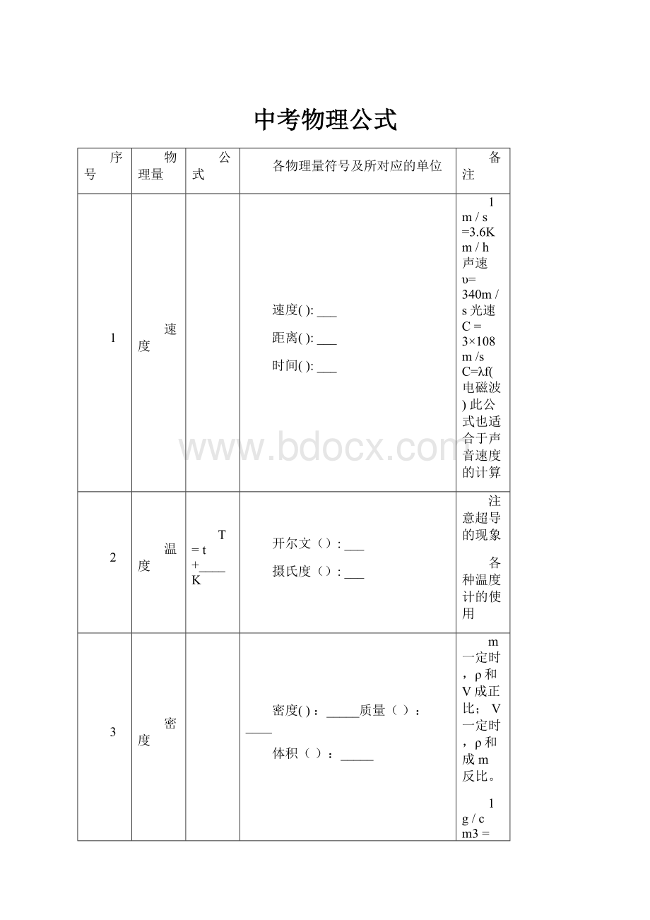 中考物理公式.docx