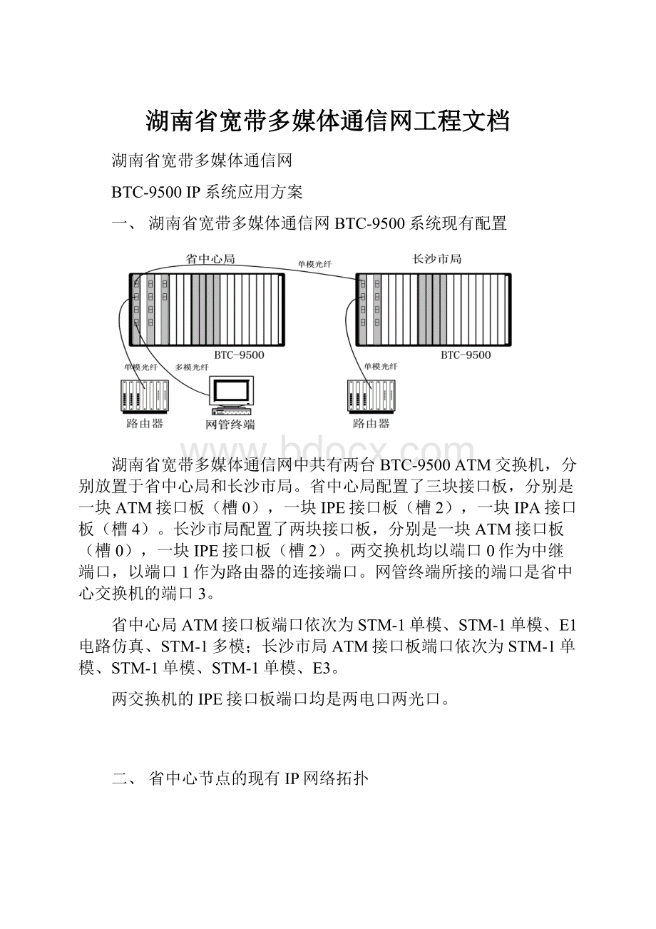 湖南省宽带多媒体通信网工程文档.docx