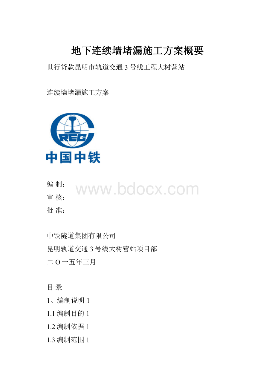 地下连续墙堵漏施工方案概要.docx