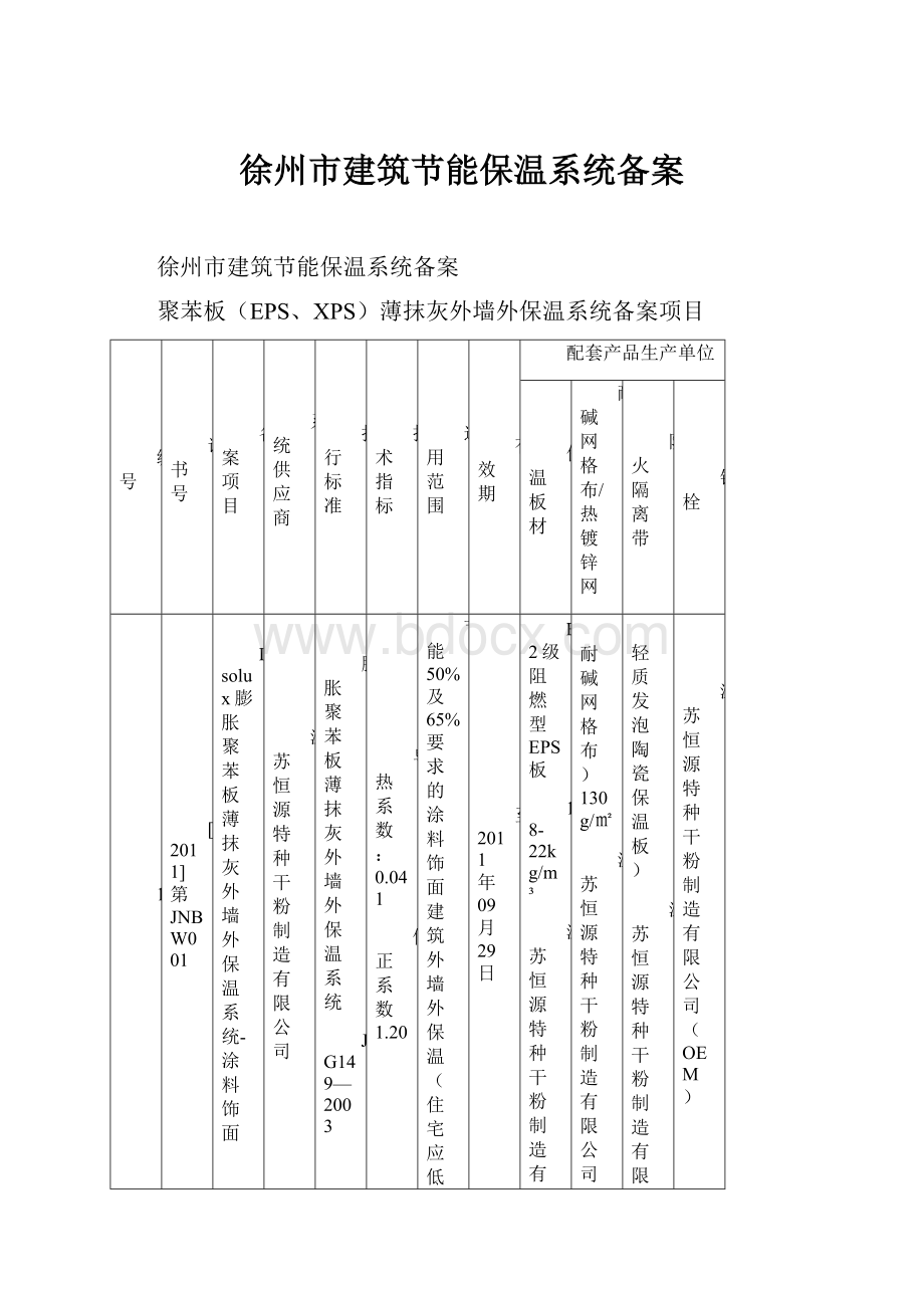 徐州市建筑节能保温系统备案.docx_第1页