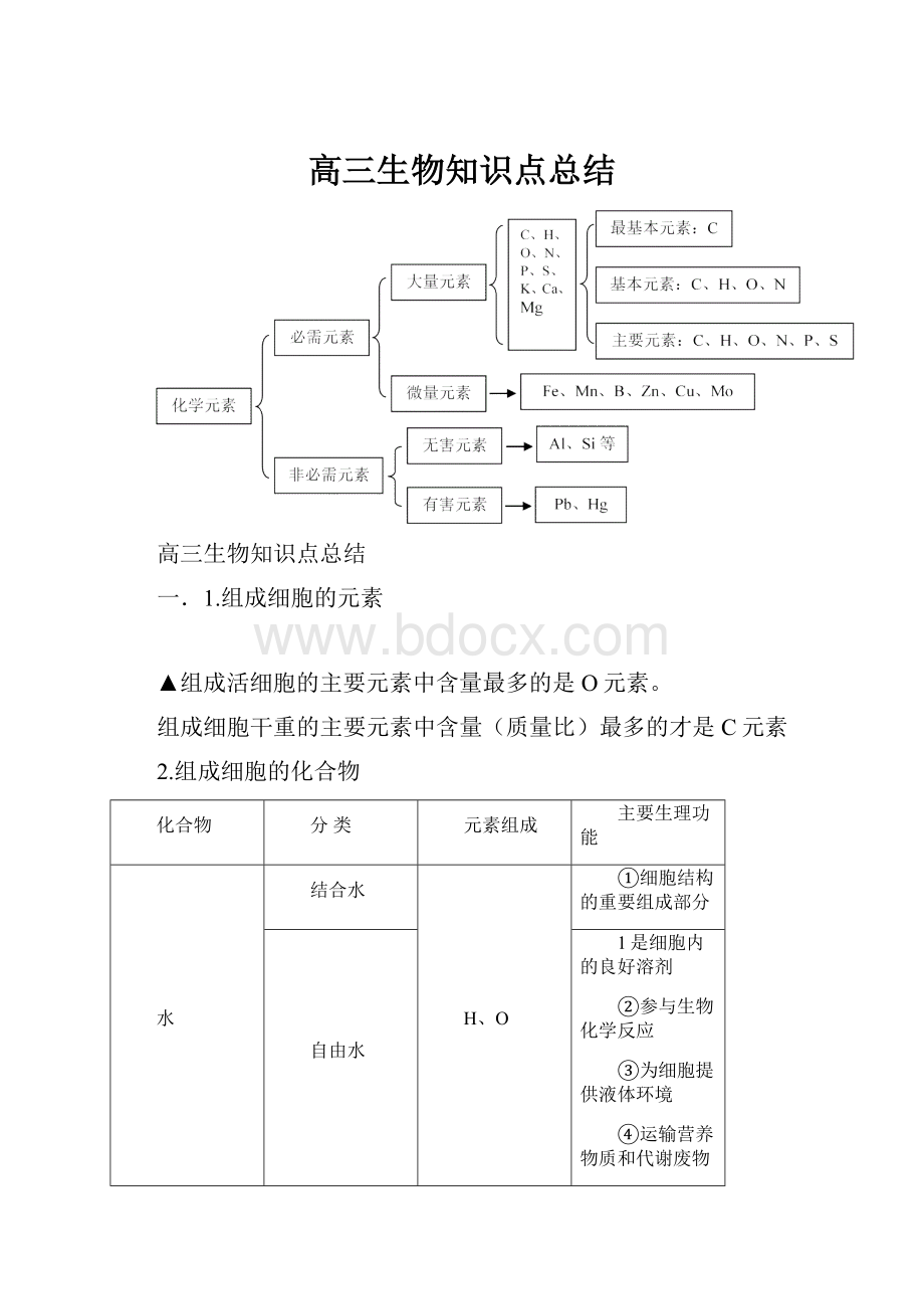 高三生物知识点总结Word格式.docx_第1页