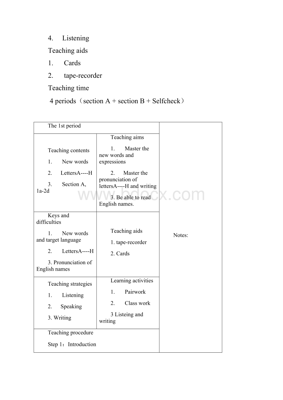 完整word版人教版七年级英语上册预备篇13单元教案Word文件下载.docx_第3页