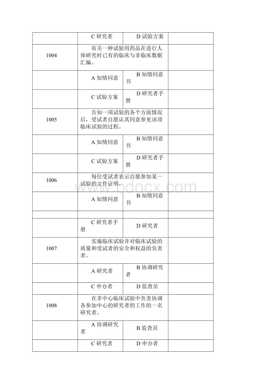 药物临床试验质量管理规范考试GCP必备最全题库及答案.docx_第2页