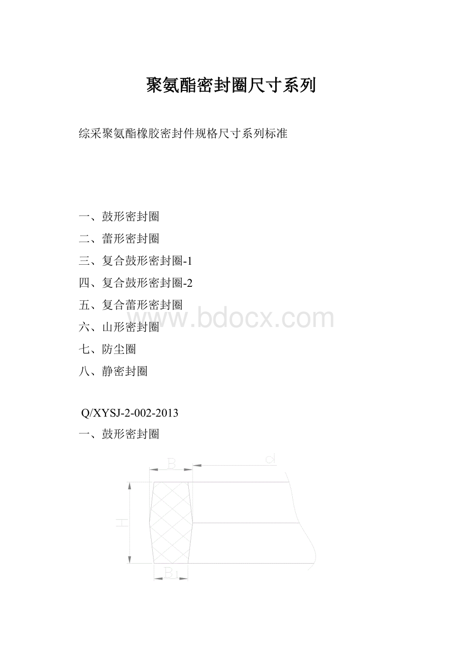 聚氨酯密封圈尺寸系列.docx_第1页