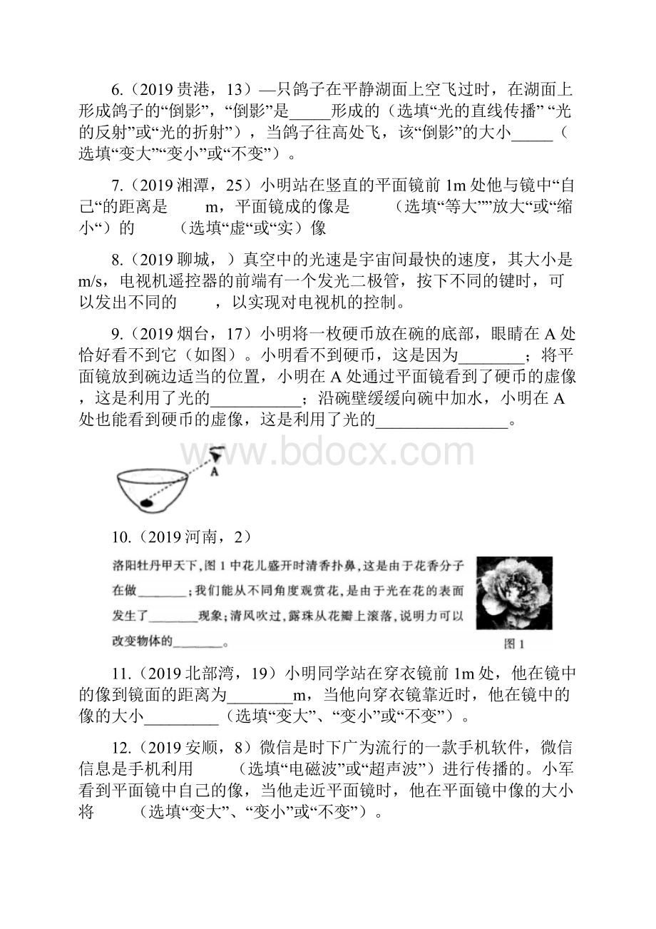 中考物理真题集锦专题三十三光现象含答案.docx_第2页