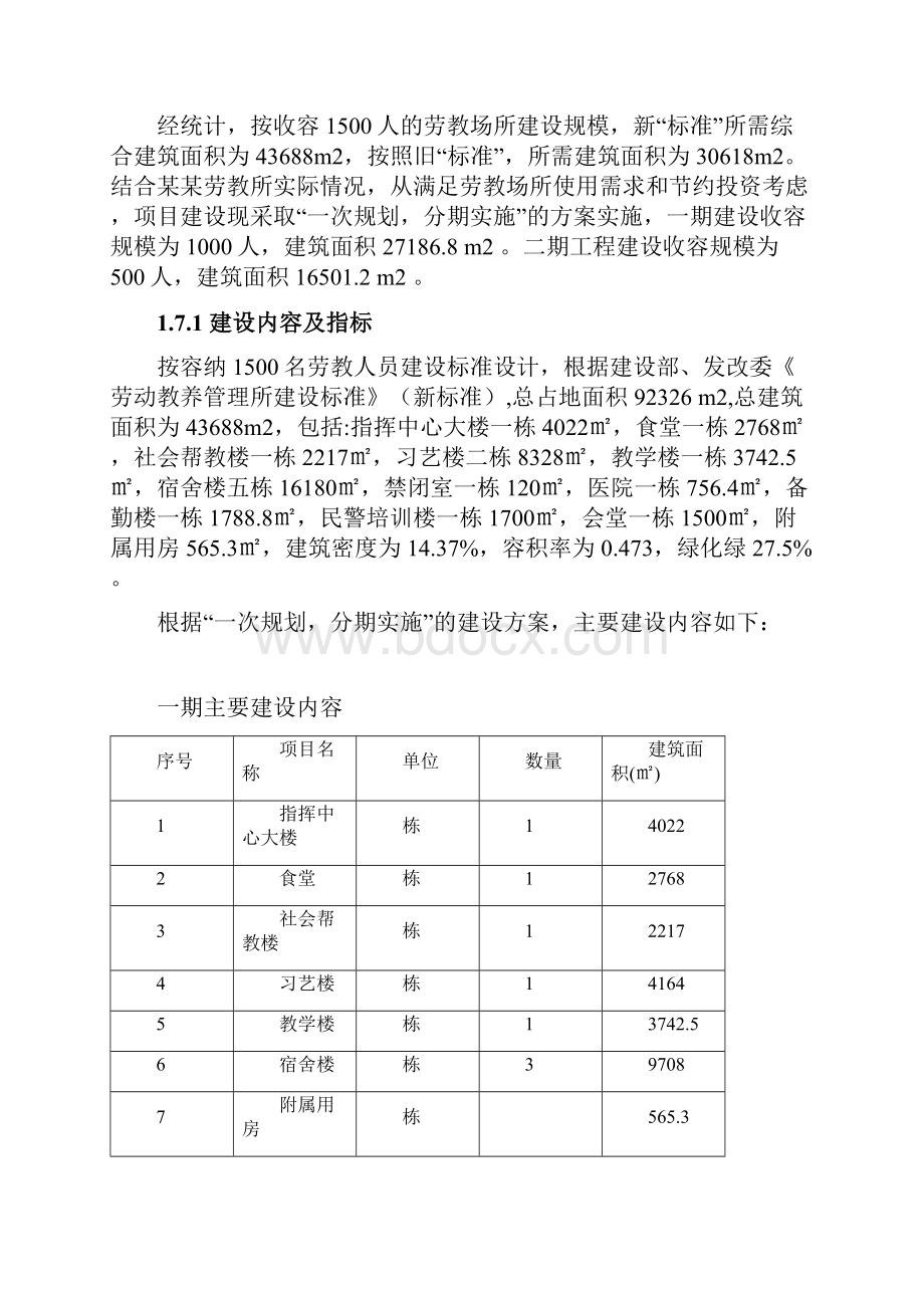 劳教所扩建项目可行性研究报告Word文件下载.docx_第3页