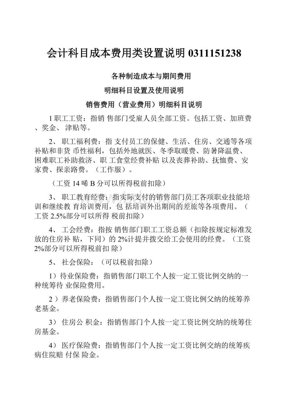 会计科目成本费用类设置说明0311151238Word下载.docx