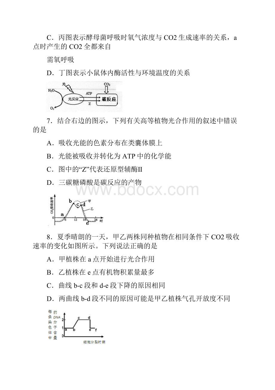 浙江省学年第一次五校联考生物试题卷.docx_第3页