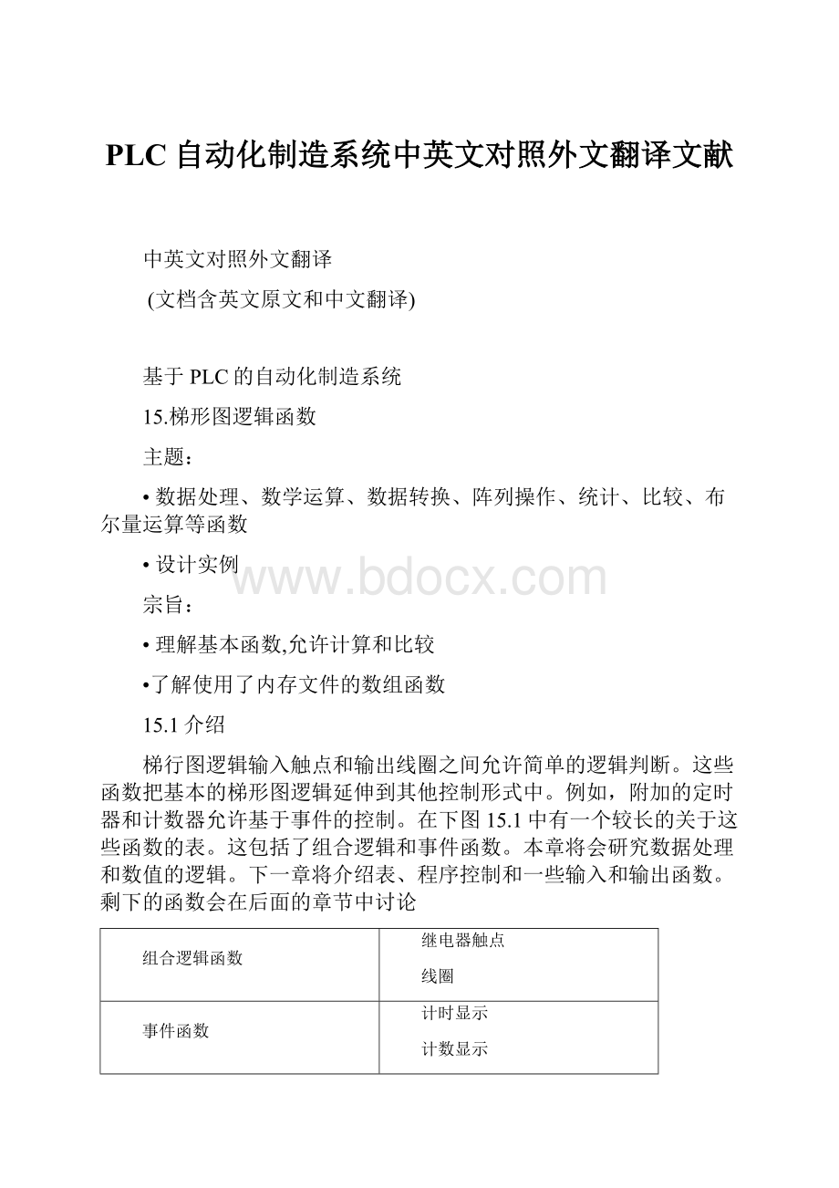 PLC自动化制造系统中英文对照外文翻译文献.docx_第1页