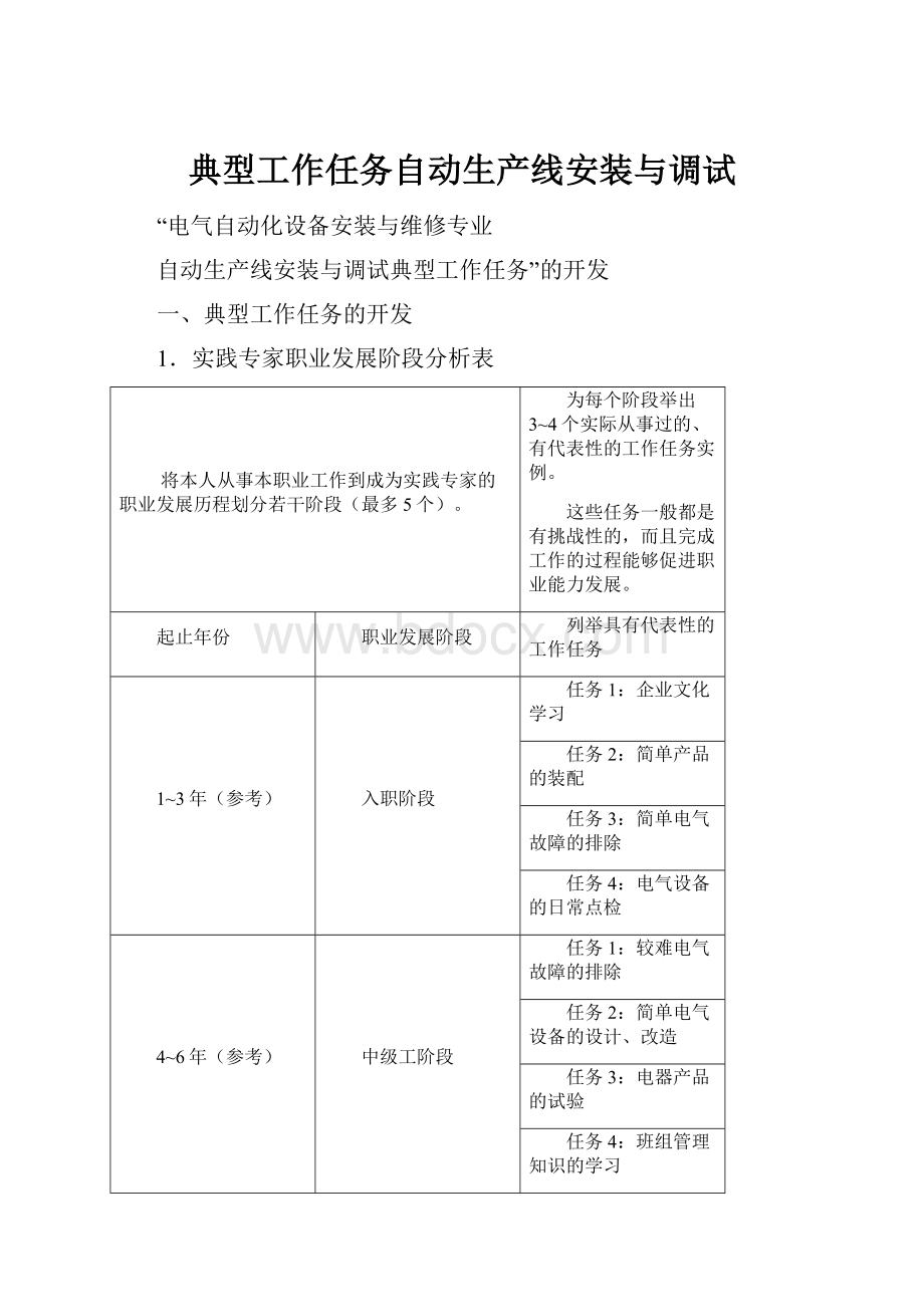 典型工作任务自动生产线安装与调试.docx_第1页