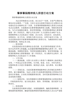 肇事肇祸精神病人排查行动方案.docx