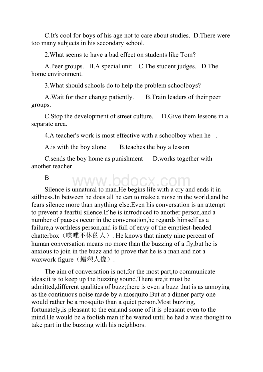 高三开学考试英语试题Word版含答案Word文件下载.docx_第2页