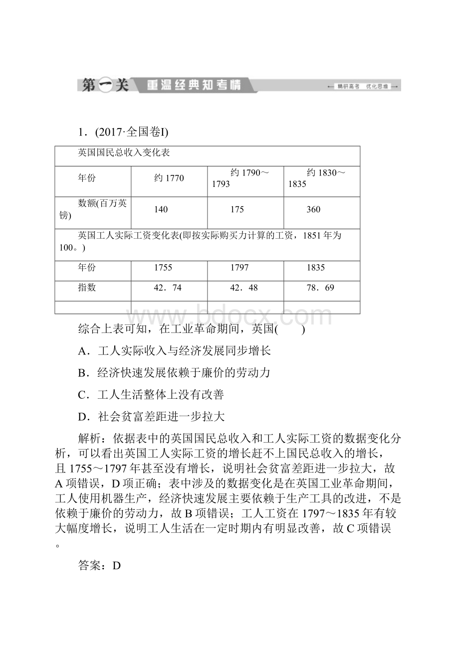 高考历史考前冲刺专题知识突破精英拔高版专题九两次工业革命时期西方工业文明的确立.docx_第2页