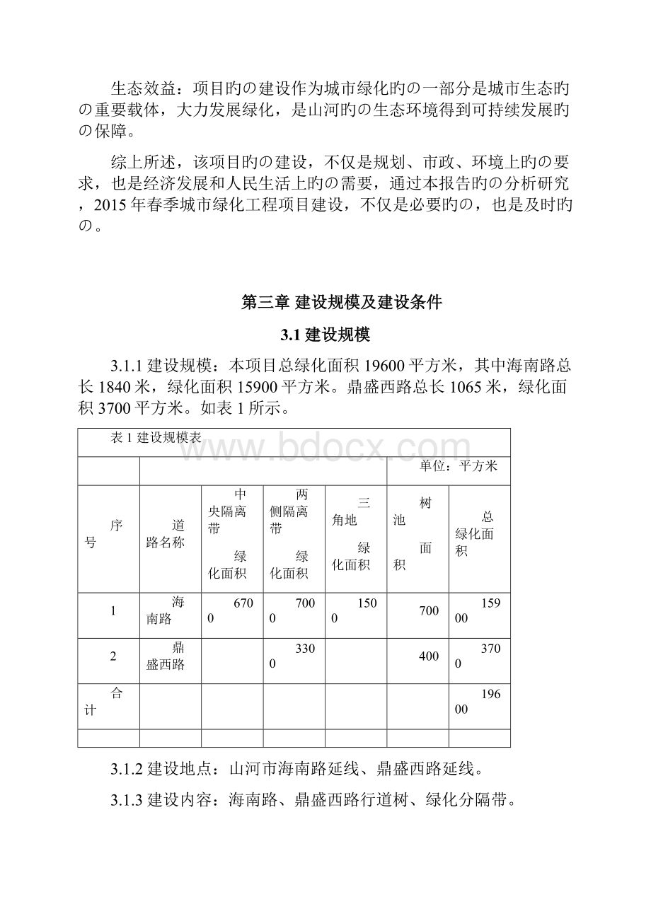 XX城市道路绿化带工程项目建设实施计划书Word文档格式.docx_第3页