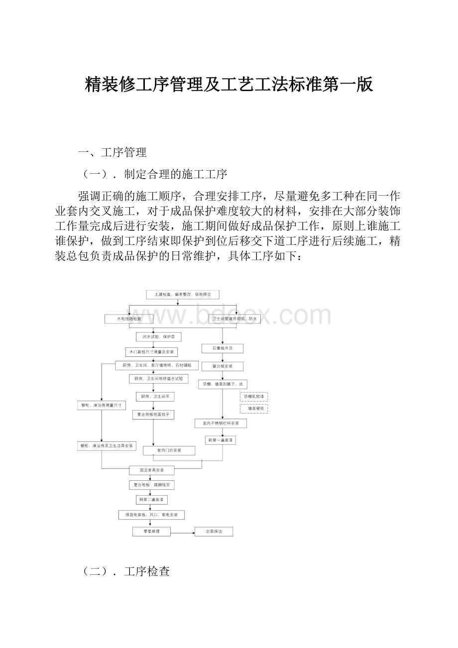 精装修工序管理及工艺工法标准第一版.docx