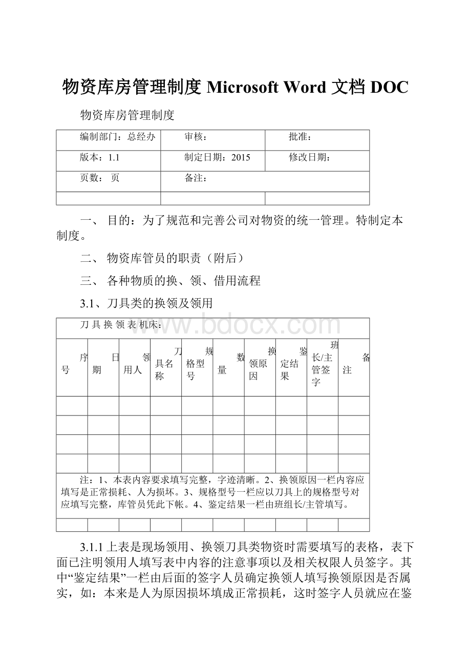 物资库房管理制度 Microsoft Word 文档DOC.docx