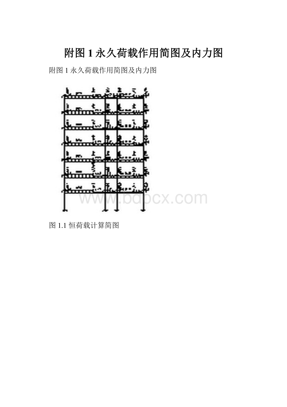 附图1永久荷载作用简图及内力图.docx_第1页