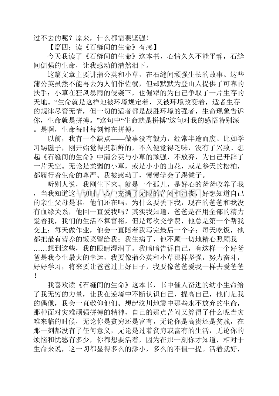 石缝间的生命读后感Word文档格式.docx_第3页