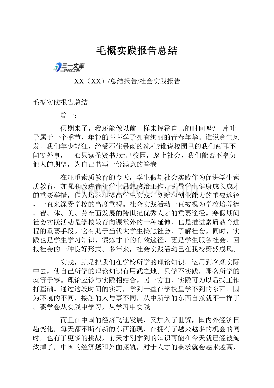 毛概实践报告总结.docx