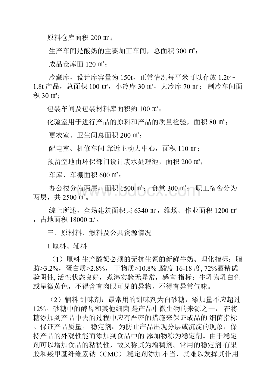 年产10000吨酸奶发酵工厂设计实现项目建议书Word文件下载.docx_第3页