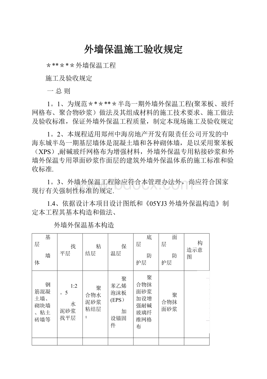 外墙保温施工验收规定.docx_第1页