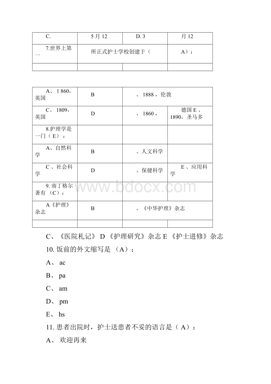 护理学基础第一学期复习题.docx_第2页