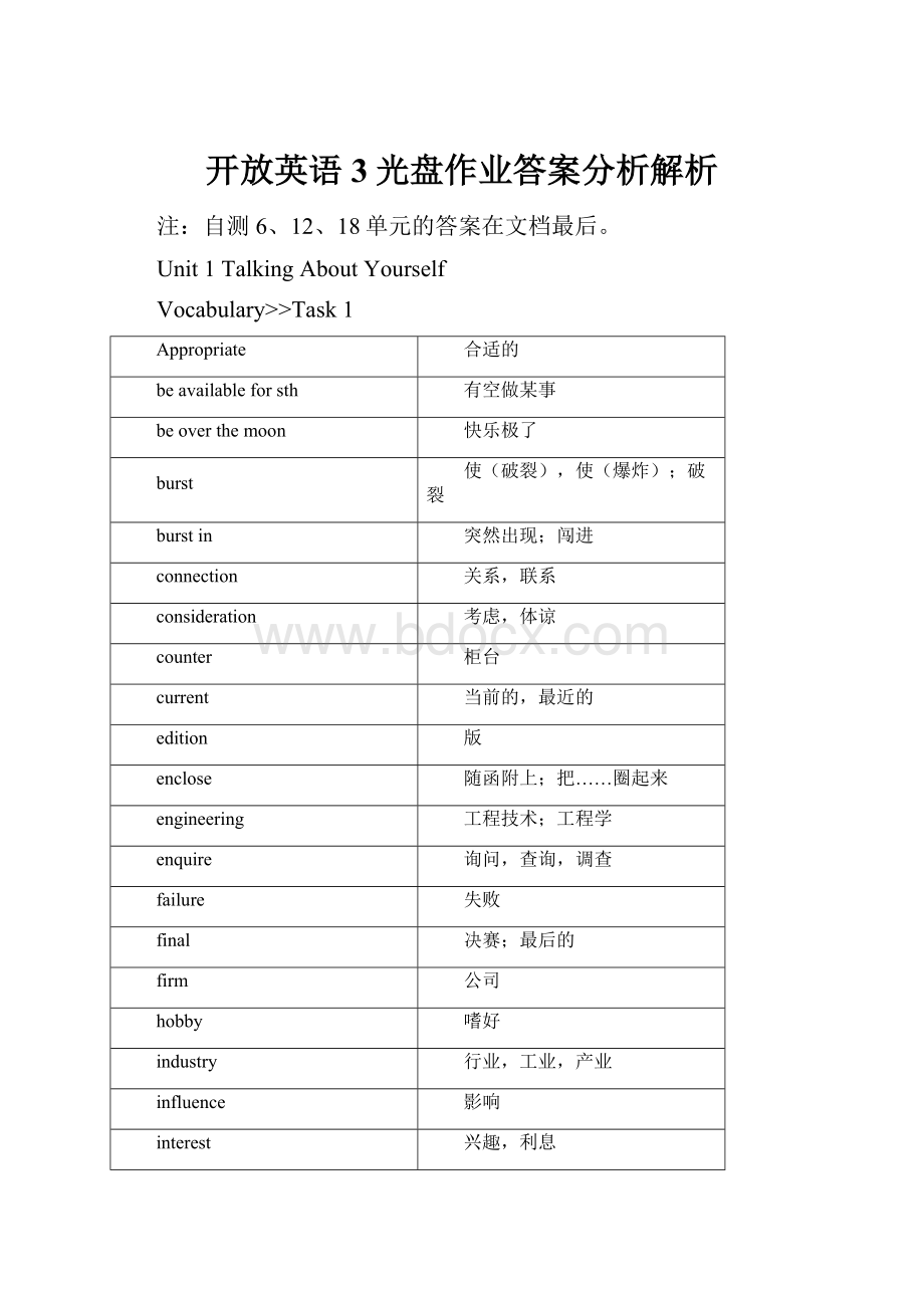 开放英语3光盘作业答案分析解析Word文件下载.docx