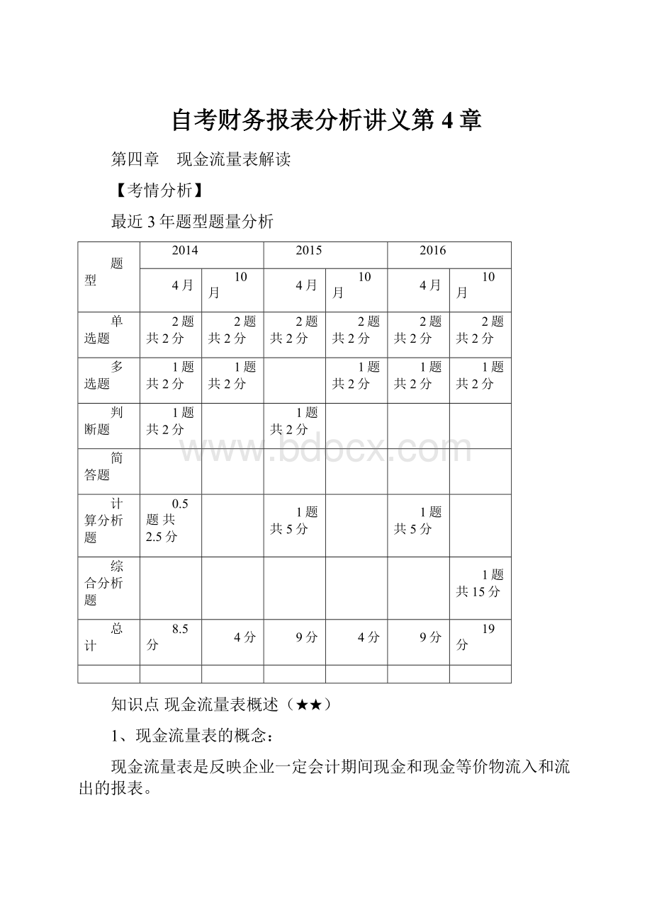 自考财务报表分析讲义第4章Word格式文档下载.docx