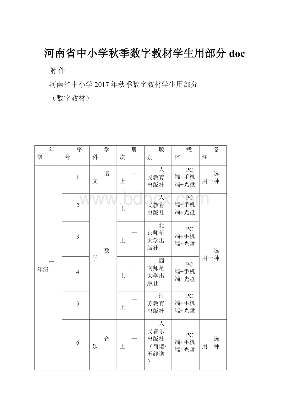 河南省中小学秋季数字教材学生用部分doc.docx_第1页