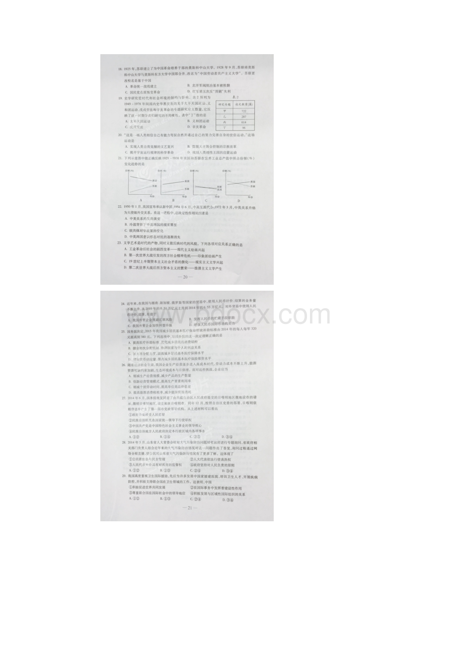 山东高考文科综合试题及答案发布.docx_第3页