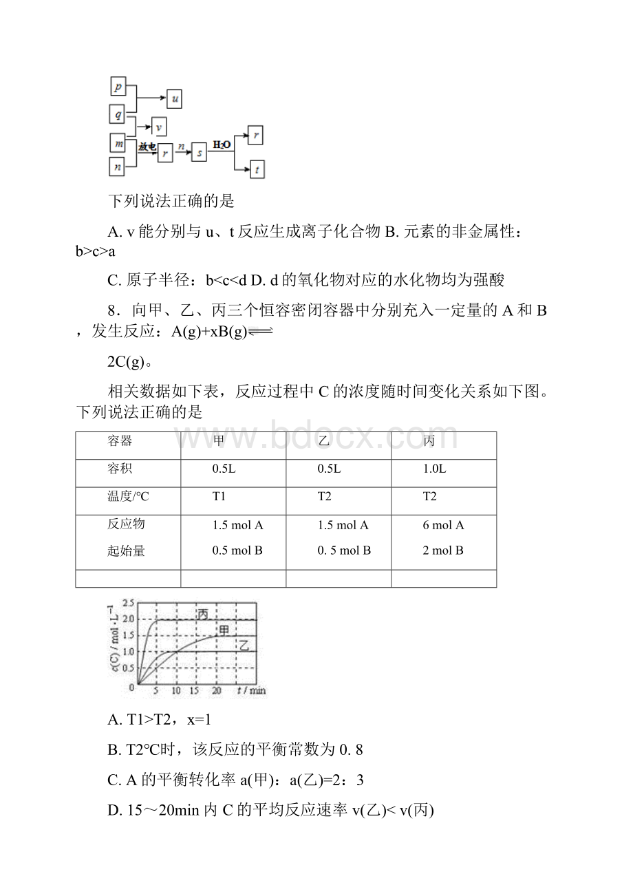 山东省枣庄市高新区高三化学阶段性自测试题文档格式.docx_第3页