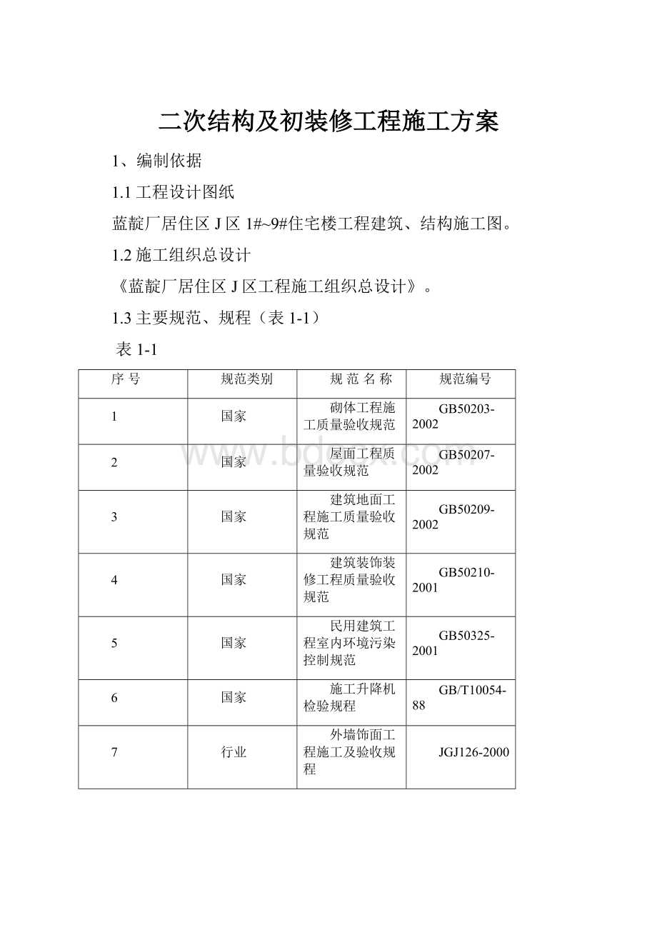 二次结构及初装修工程施工方案.docx