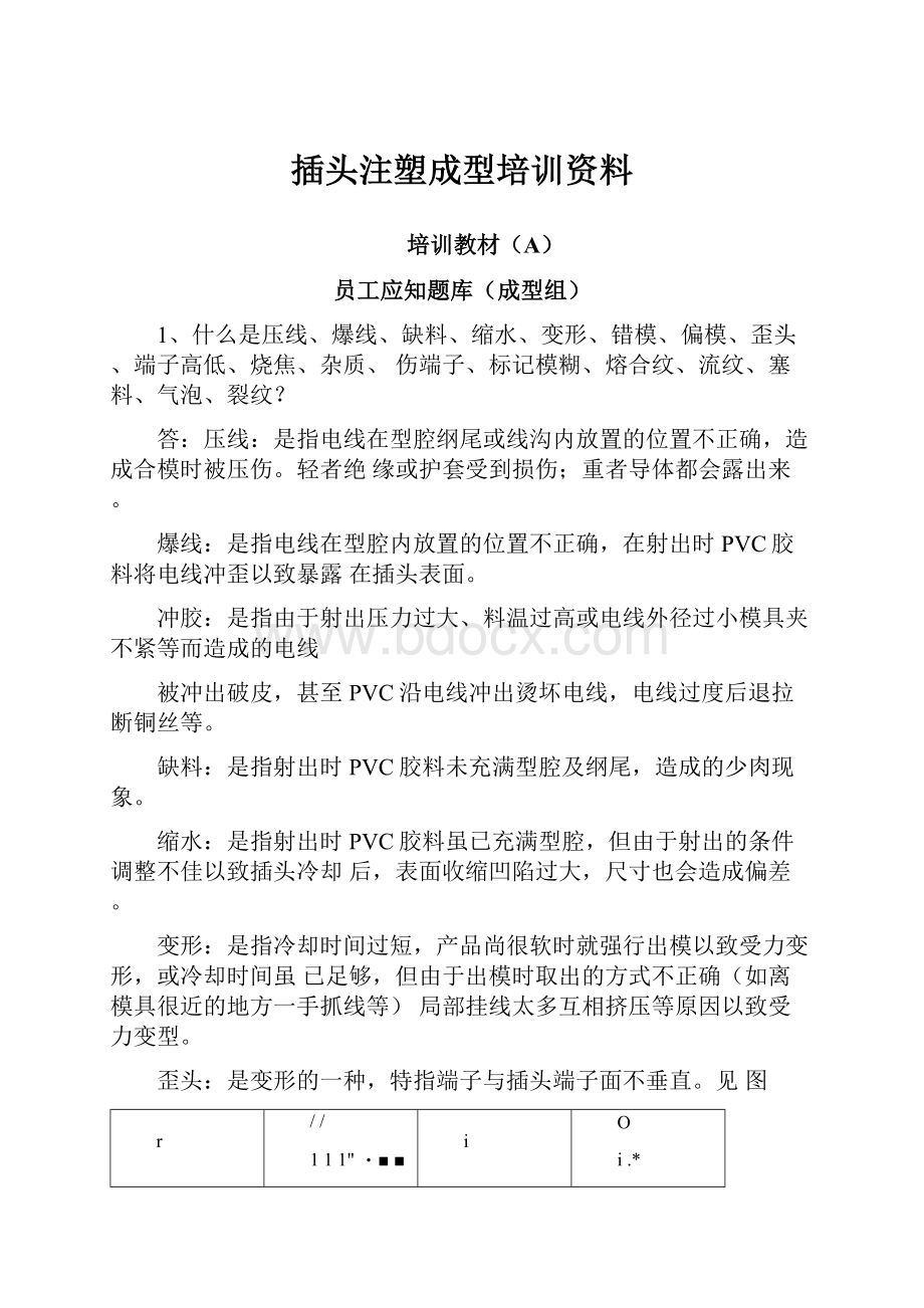 插头注塑成型培训资料.docx