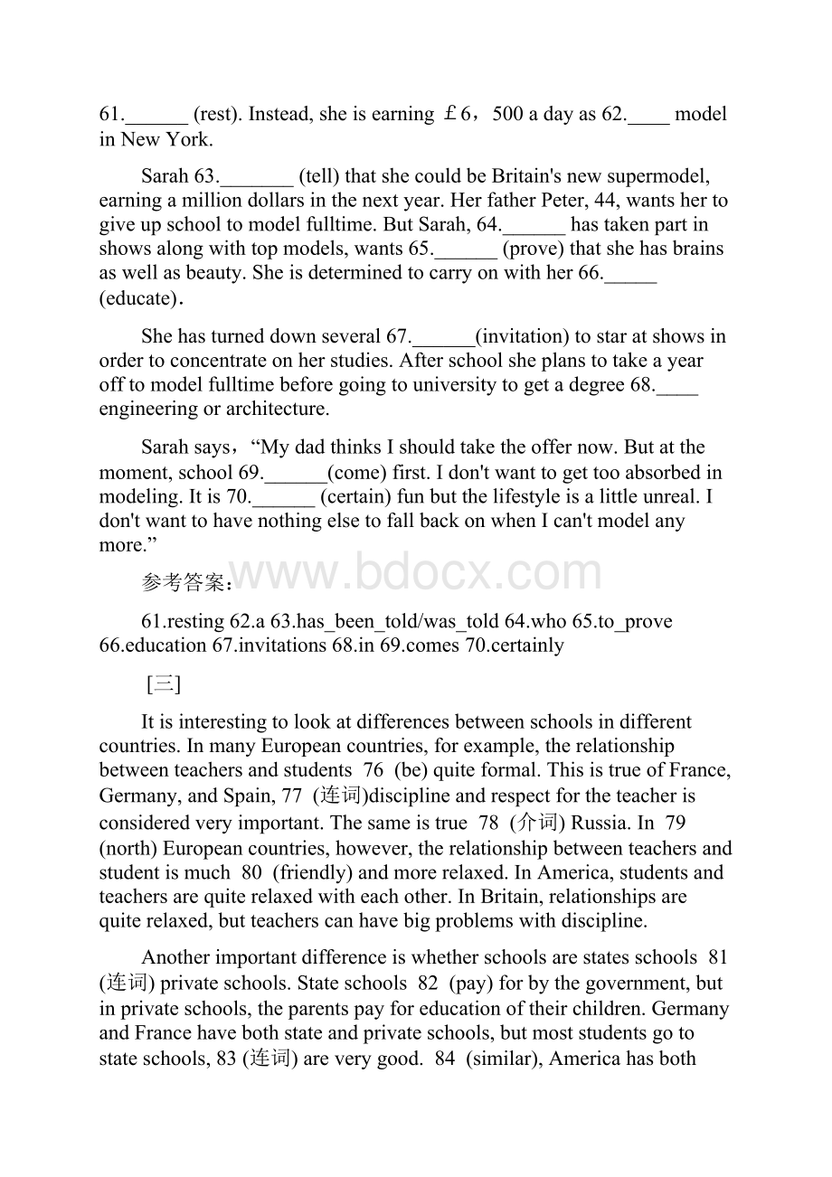 届二轮复习短文语法填空模拟试题10篇训练之四11页word版.docx_第2页