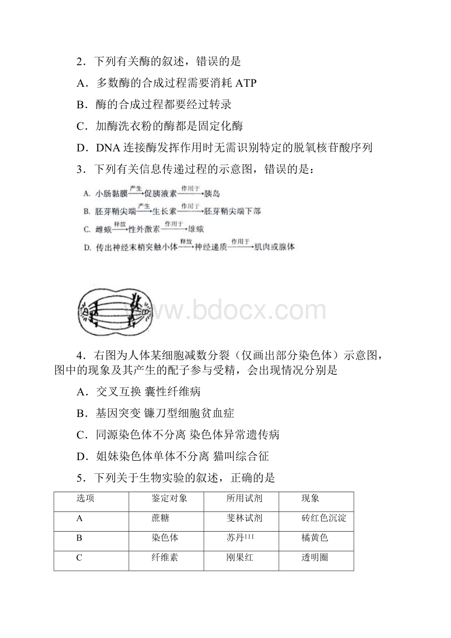 广东省广州市天河区届高三理综第三次模拟试题.docx_第2页