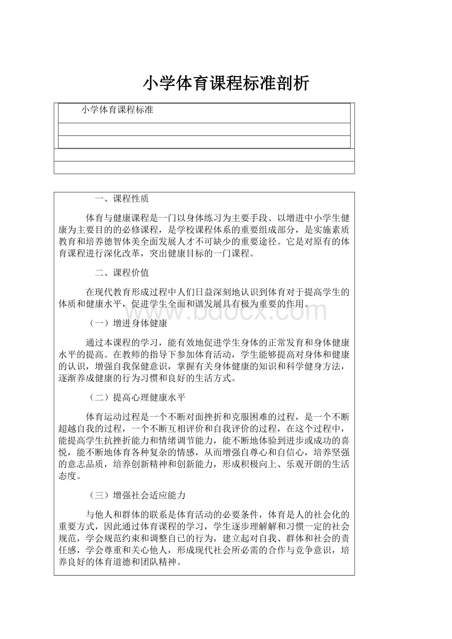 小学体育课程标准剖析.docx_第1页