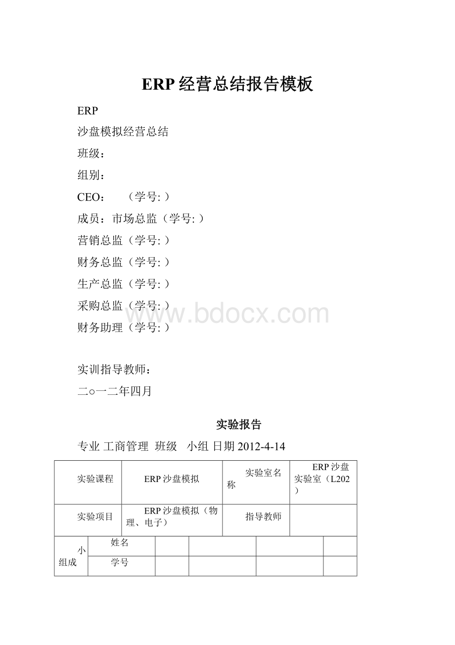 ERP经营总结报告模板.docx_第1页