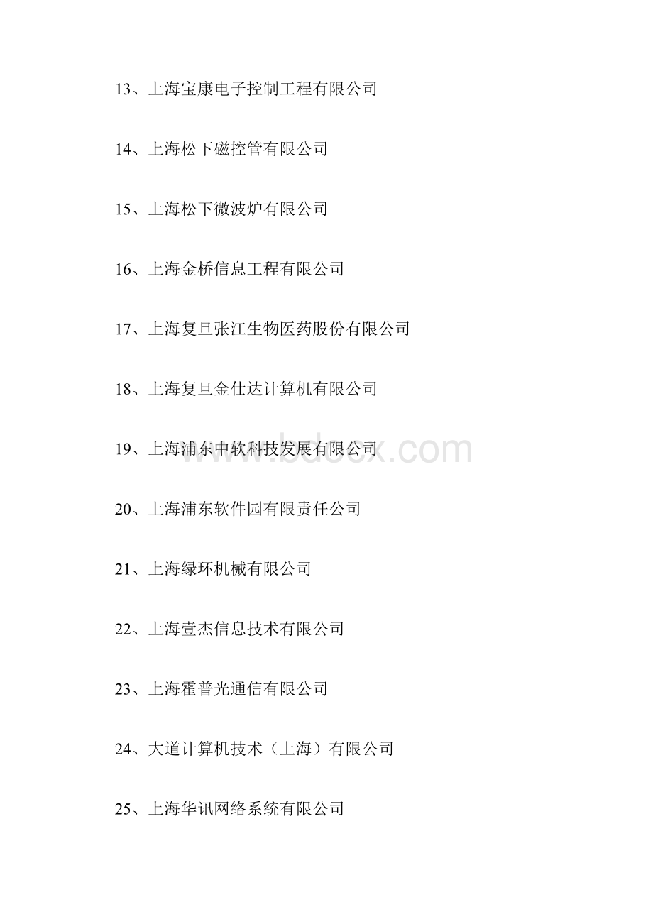 上海市科学技术委员会核准上海高新技术产业开发区度第一批高新技术企业doc.docx_第3页