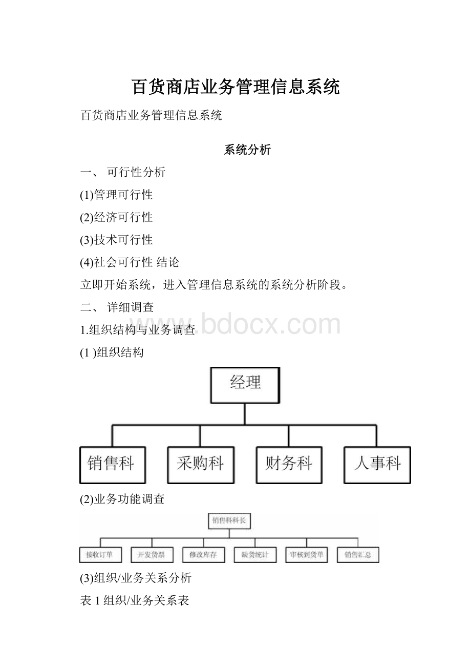 百货商店业务管理信息系统.docx_第1页