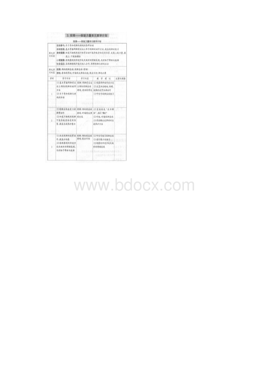 苏教版三年级体育学年单元计划Word文档格式.docx_第3页