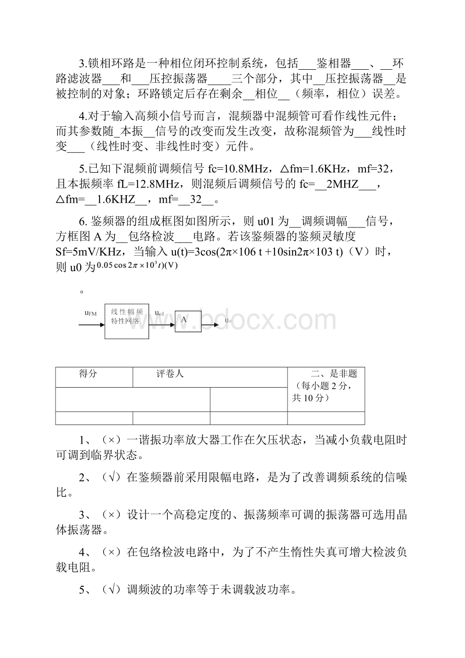 完整word版通信电子线路题库40张有答案.docx_第2页