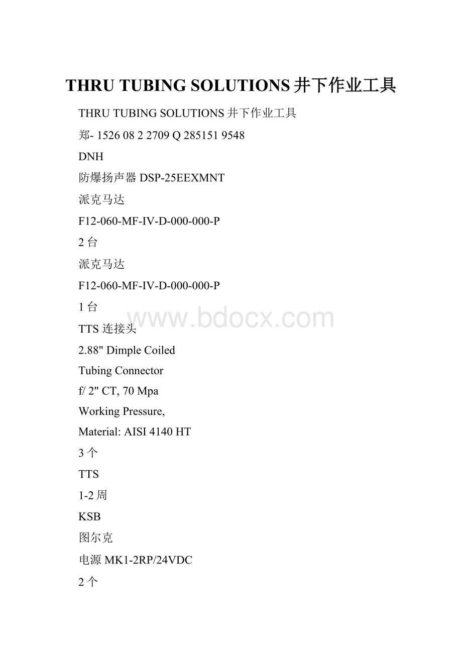 THRU TUBING SOLUTIONS井下作业工具.docx_第1页