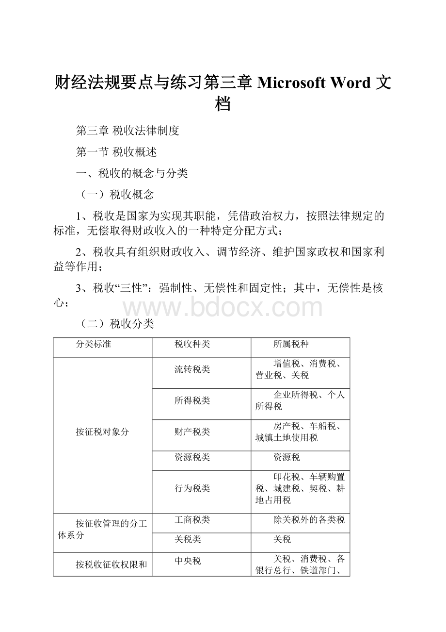 财经法规要点与练习第三章 Microsoft Word 文档.docx_第1页