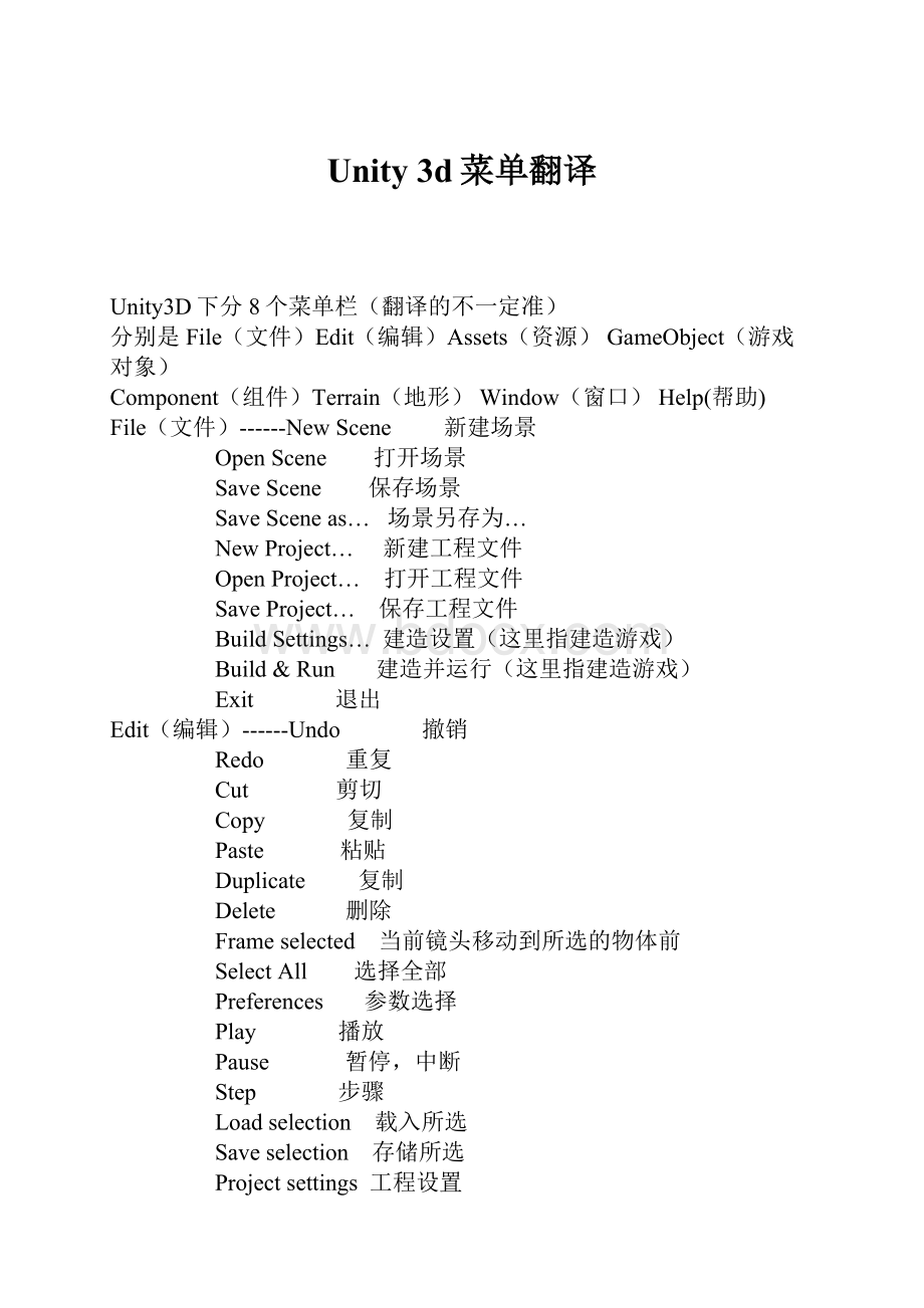 Unity 3d菜单翻译Word格式文档下载.docx_第1页