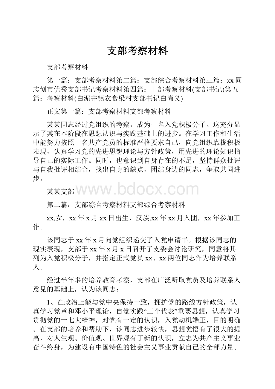 支部考察材料Word文件下载.docx