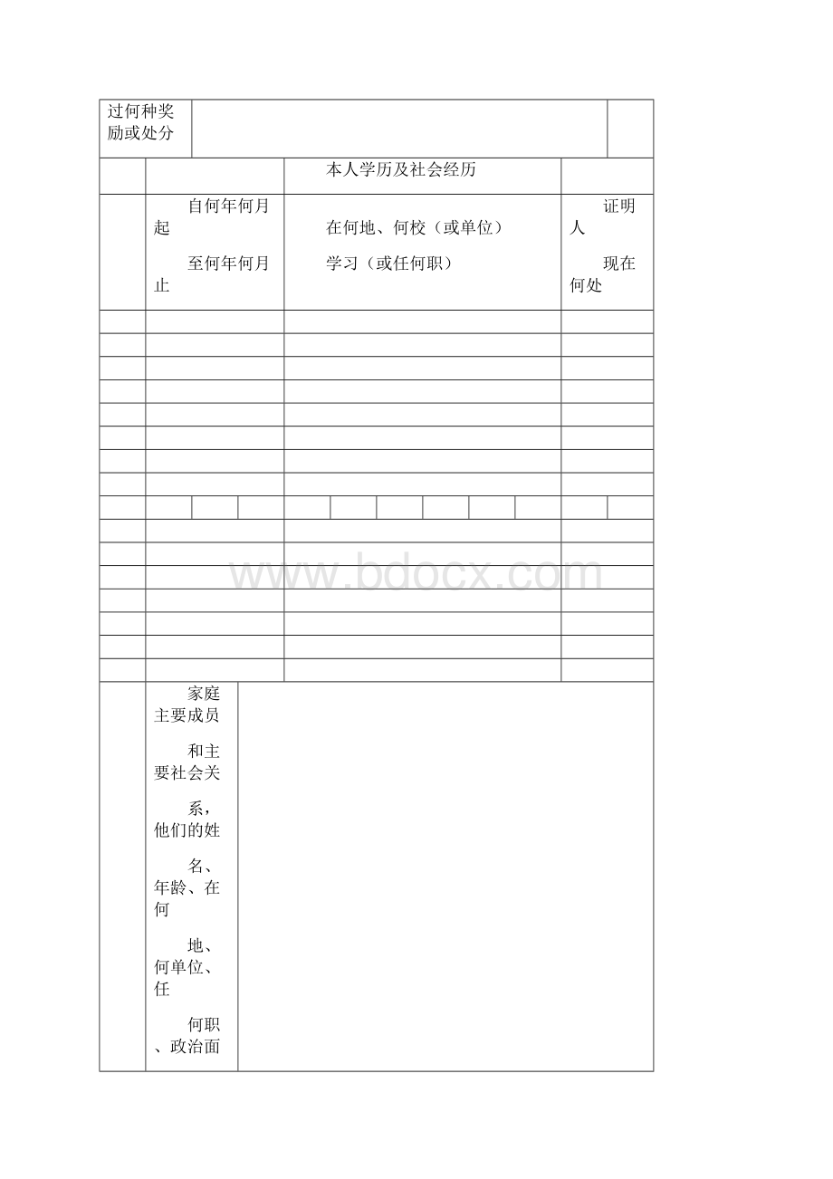 高等学校毕业生登记表电子版空表Word文档格式.docx_第3页