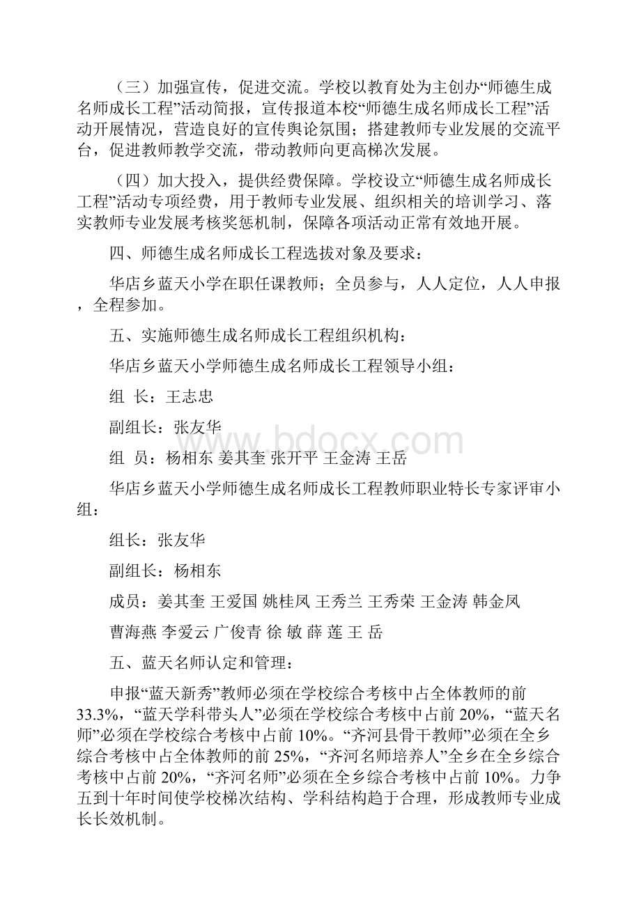 华店乡蓝天小学师德生成名师成长工程实施方案.docx_第3页