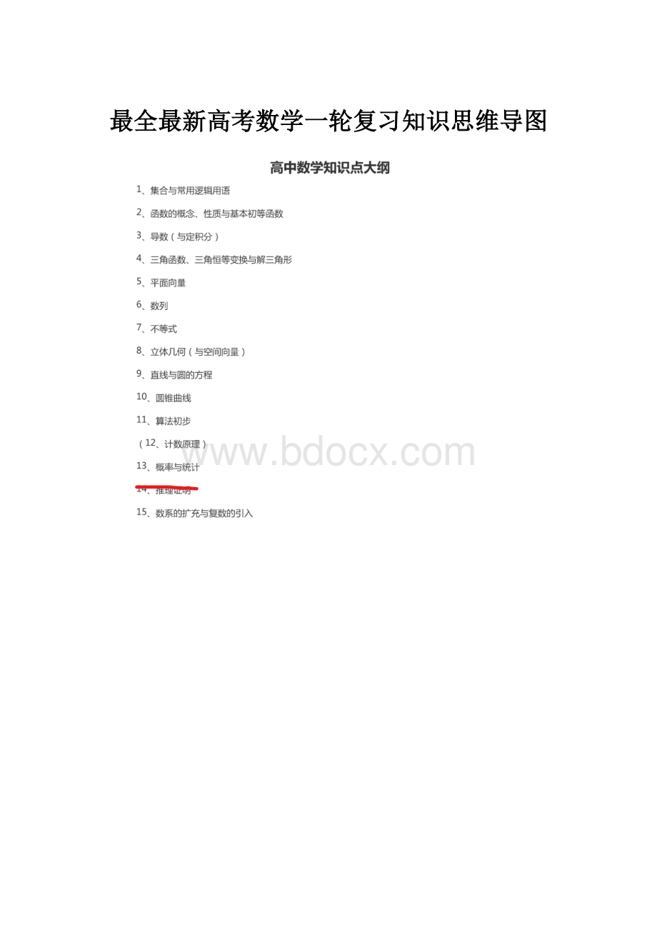 最全最新高考数学一轮复习知识思维导图Word格式.docx_第1页