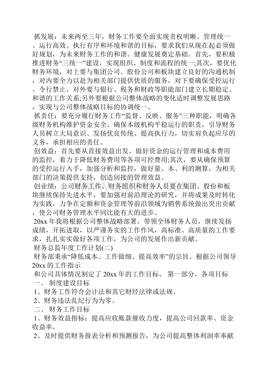 财务总监年度工作计划工作计划文档格式.docx_第2页